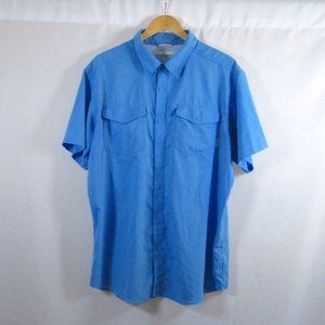 Columbia Mens Blue Omni-Wick Advanced Evaporation Button Down shirt Size…